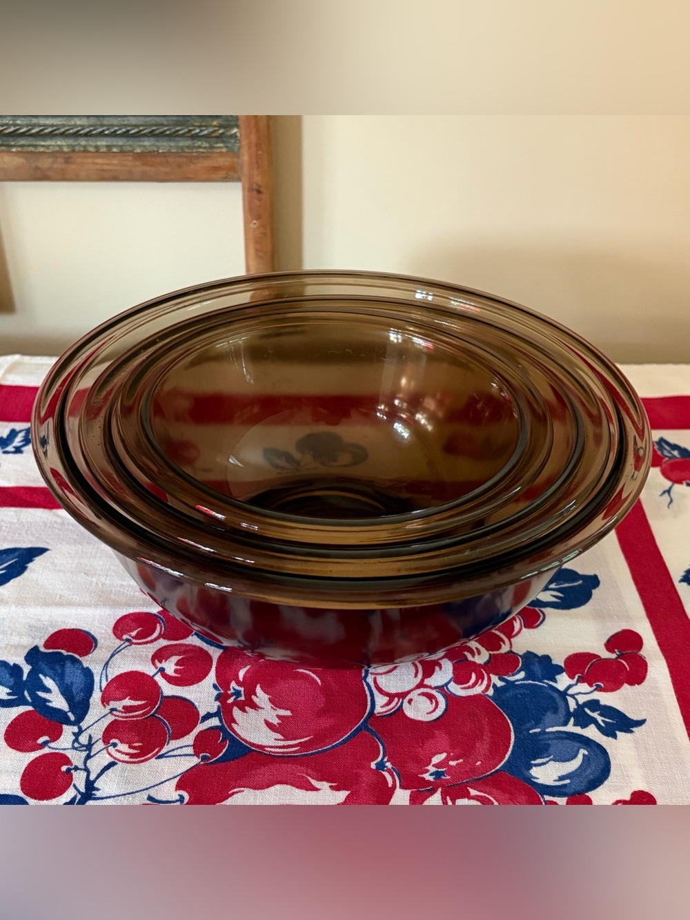 Vintage Pyrex Amber Glass Nesting Mixing Bowls❤️